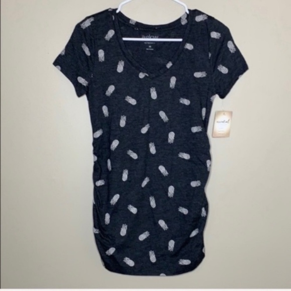 NWT. A:GLOW Pineapple Maternity Shirt - Picture 2 of 5
